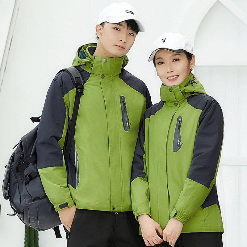 Jackets Men's And Women's Three-in-one Trend Two-piece Detachable Plus Velvet Thick Jacket Autumn And Winter Outdoor Mountaineering Clothes