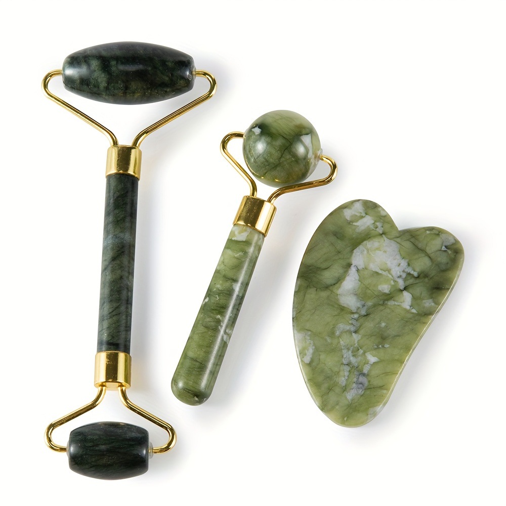 Manufacturer wholesale single-head jade roller massager green xiuyan jade massage direct supply customized link for beauty customers