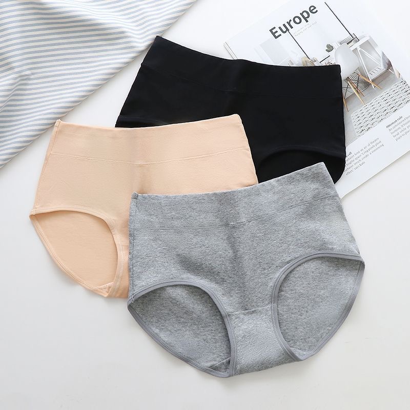 5 Pairs of Underwear for Women, Pure Cotton, Korean Milk Silk, Antibacterial Mid-Waist, Pure Color, Simple Women's Briefs for Girls
