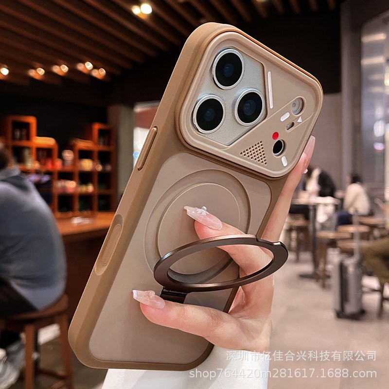 Lentes irregulares gran ventana de segundo cambio para iPhone17PRO teléfono móvil Apple 11 imitación de soporte de succión magnética original