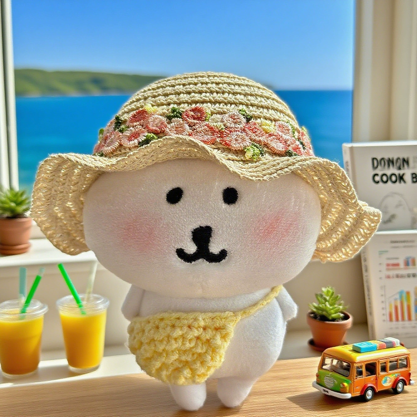 Самоуничижительный медведь соломенная шляпа мультяшная кукольная шляпа милая кукольная шляпа