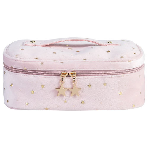 Flannel cosmetic storage bag portable velvet women's clutch large capacity starry sky cosmetic bag Nordic style ins