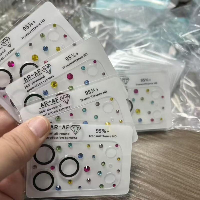 Suitable for Iphone17Promax Color Diamond Frosted Base Lens Film Ip17Pro Diamond-Encrusted Ar Anti-Reflection Protective Film