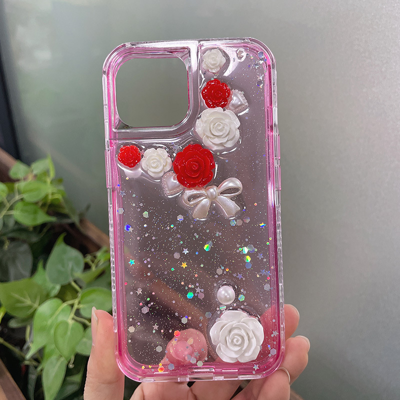 Venezuela Applicable Camon 30Spro Mobile Phone Case Rose Accessories Glitter Glue Smart9 Protective Case