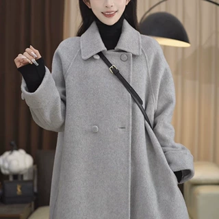 2026韩版显瘦中长款大衣小个子宽松秋冬女长毛呢气质外套冬