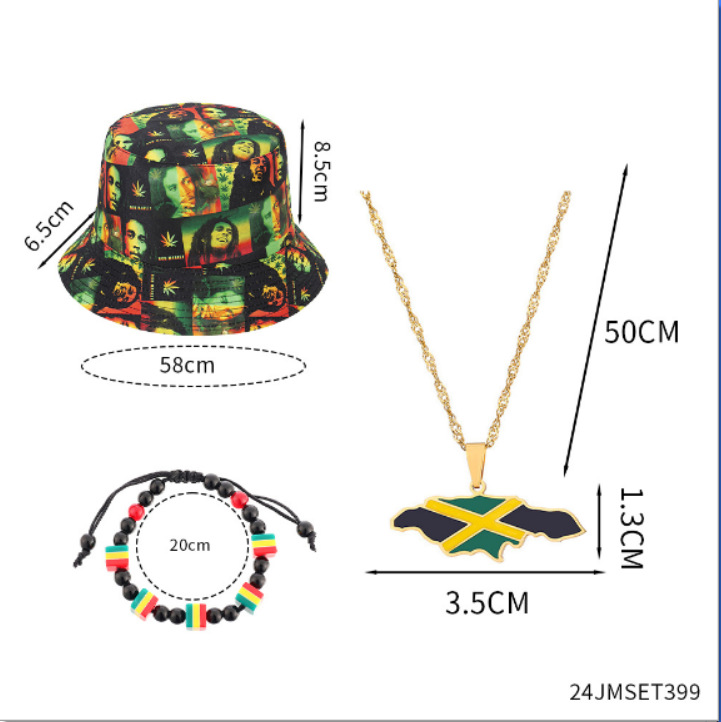 Nuevo vestido de fiesta de junio, sombrero de pescador personalizado, pulsera retro, collar, vestido de fiesta de junio, gafas