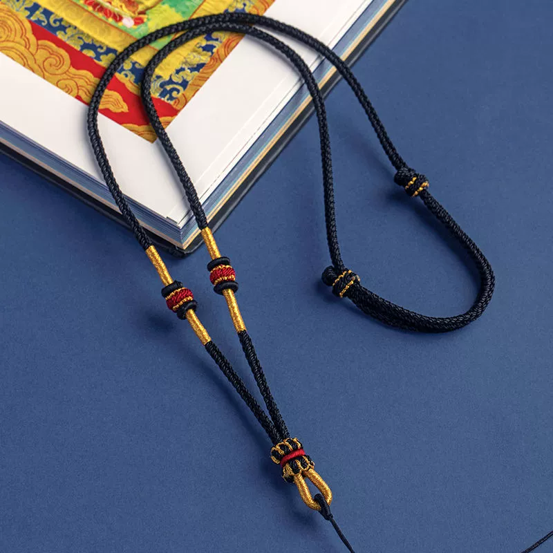 Высококачественный кулон Веревка ожерелье веревка ручной работы Золотая Нефритовая веревка кулон ремешок черный кулон веревка Высокая грузовая веревка