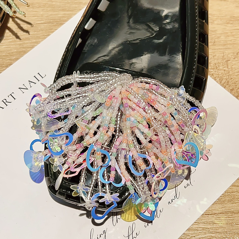 韓国ゼリーシューズフラワーイン夏の新しいドーパミンフラワークラスタービーズ完成品クロスボーダー diy 下駄アクセサリー|undefined
