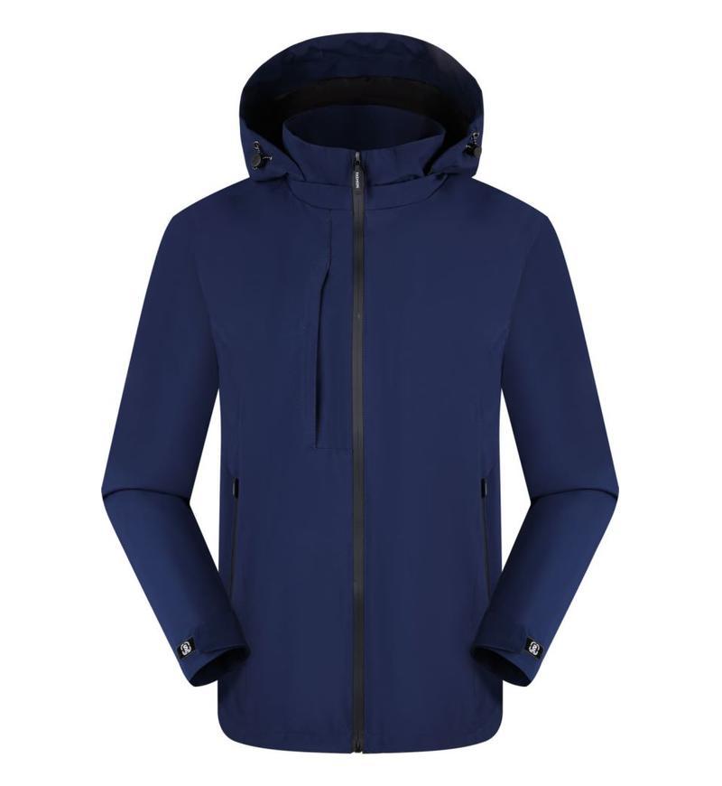 Primavera y otoño nuevo estilo al aire libre camping encapuchado vestir de asalto logotipo impermeable caminata ropa de montaña abrigo delgado