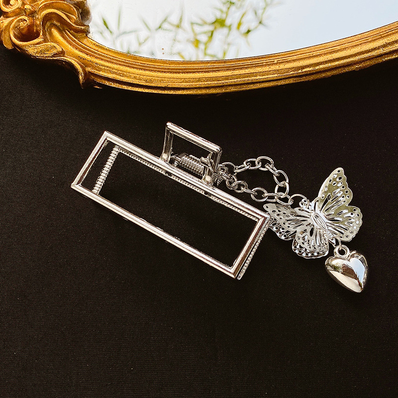 Pinza de cabello metálica coreana de alta sujeción con diseño retro