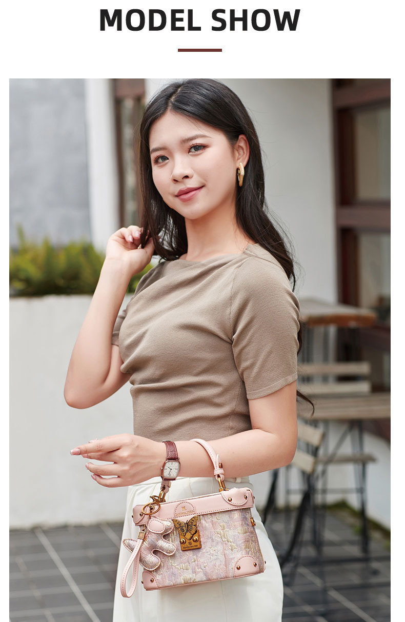 Túi hộp nữ thời trang cá tính thiết kế mới xuân hè, dáng hộp đeo chéo đi làm đa năng chi tiết 3