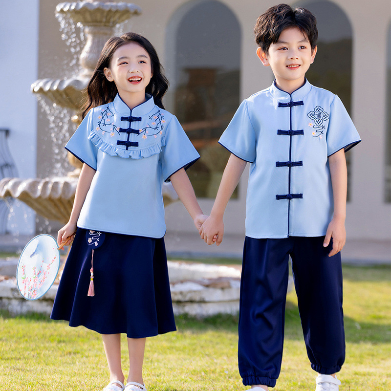 六一兒童演出服小學生班服漢服中國風表演服裝校服夏季幼兒園園服