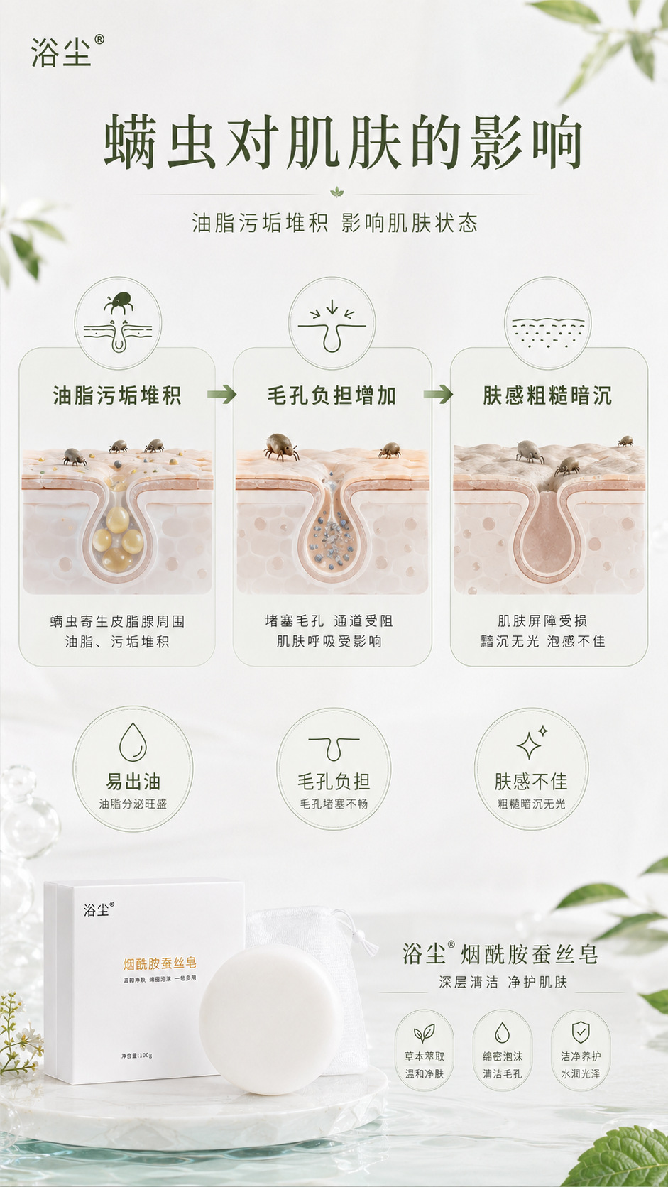 Silk Anti-Mite Handmade Cleansing Bar with Niacinamide 100g Floral Face and Body Soap for Oily Skin key features