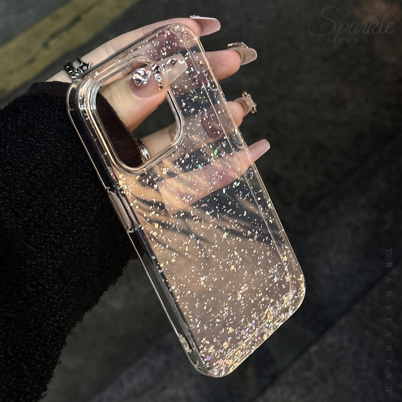 Minimalist Glitter Transparent Apple 17 Pro Max Phone Case 16 iPhone 15 Material Case Printed Case Light Luxury Style Minimalist Glitter Transparent Apple 17 Pro Max Phone Case 16 iPhone 15 Material Case Printed Case Light Luxury Style
