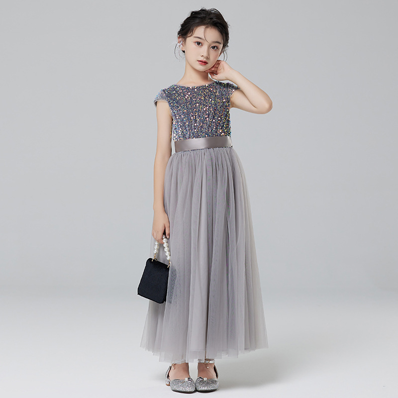 Vestido de princesa para el décimo cumpleaños de las niñas Concurso de piano para niñas