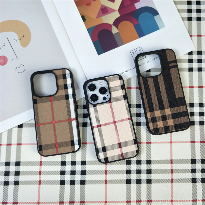 British Style Striped Phone Case Suitable for iPhone 16/15/14, Large Hole Design, Full Coverage for Apple 13/17 Pro Max, Trendy