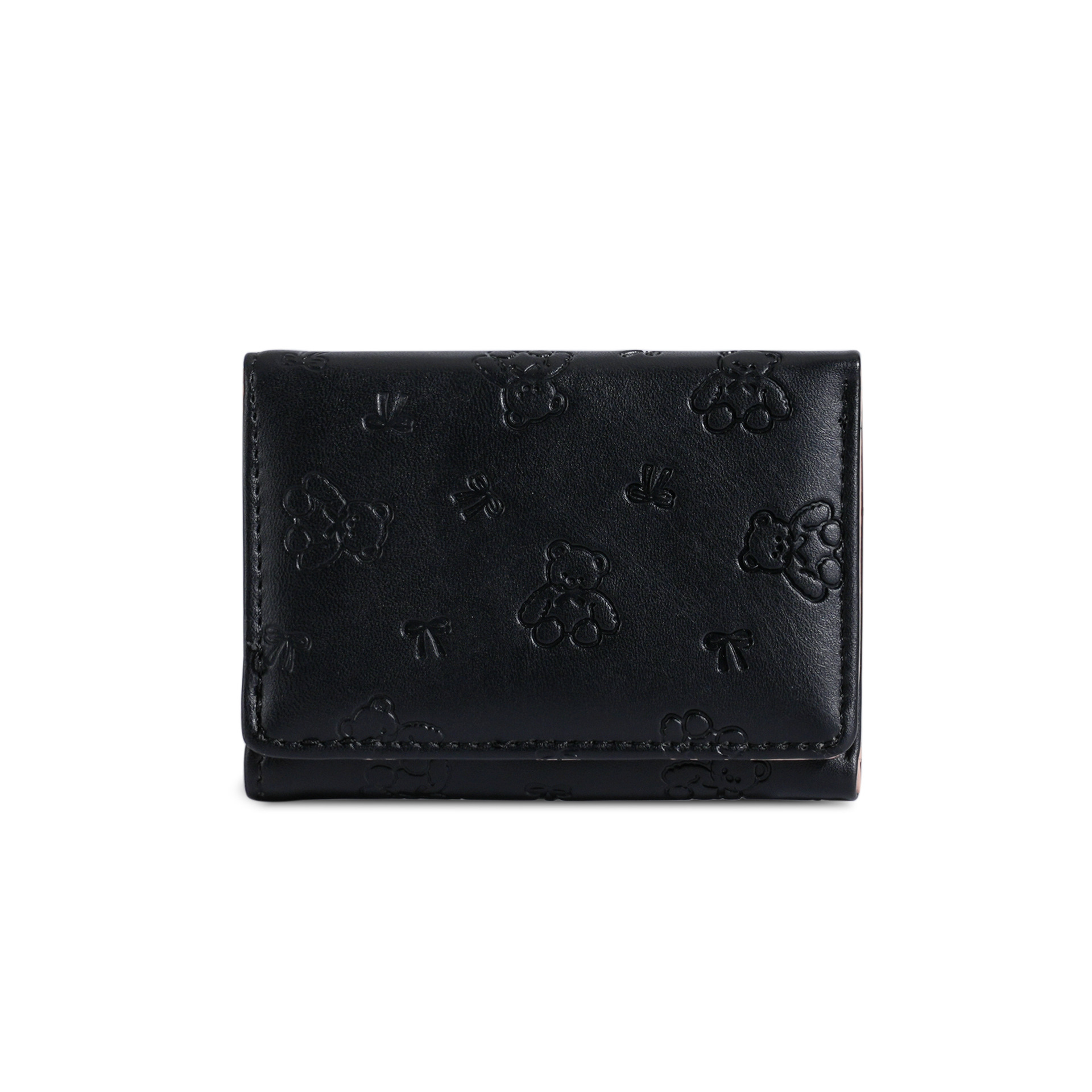 W-3405 : Portefeuille trois volets basique - Noir