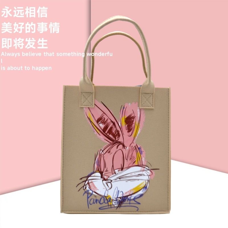 Cartoon Cartoon Handbag Large Capacity Open Internet Celebrant Accompanying Gift Commuter Storage Thickened Tote Bag