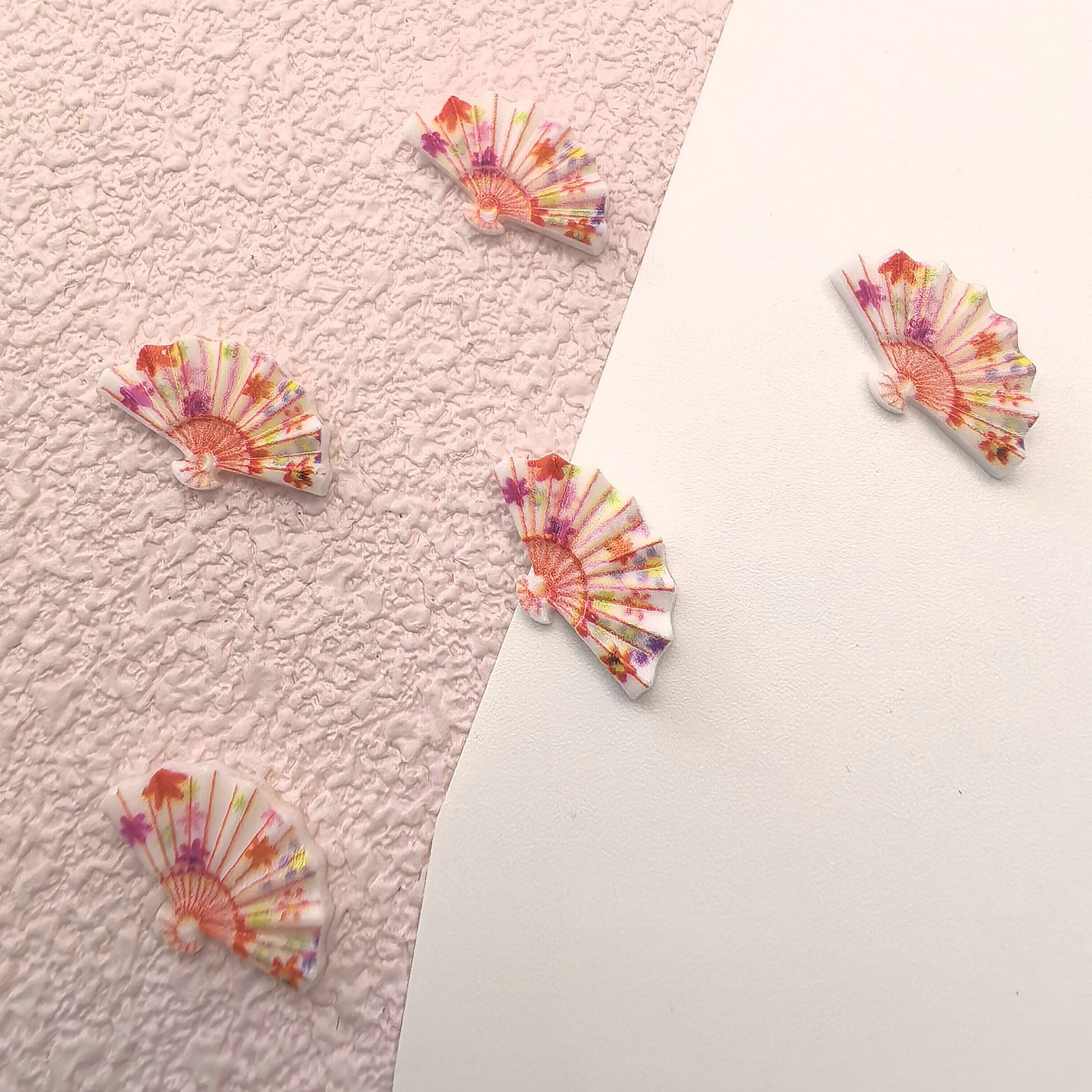 夏天跨境国潮爆款扇子树脂手工DIY服装辅料手机壳配件批发00