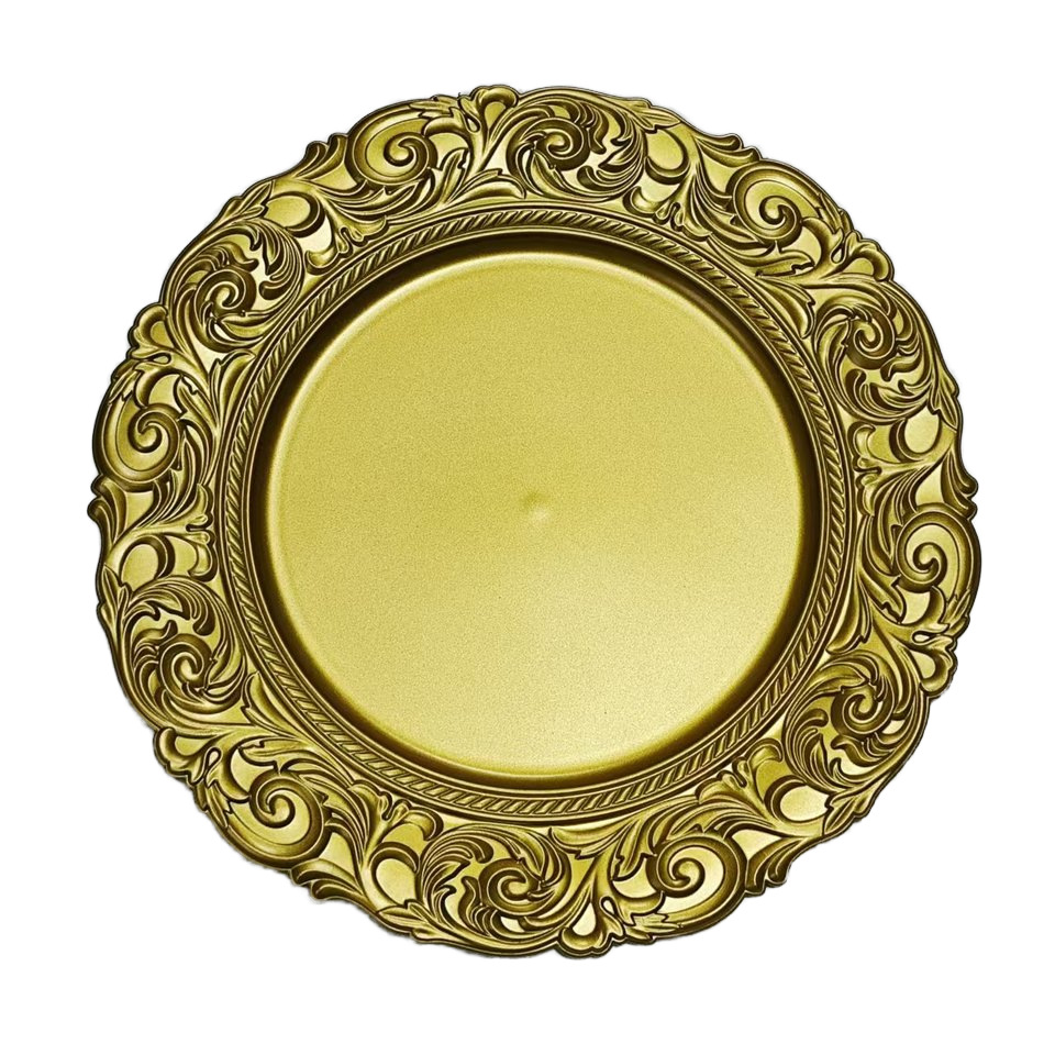 Platas de carga de oro de alto nivel comercio exterior platos de tallado europeos platos de fiesta de Navidad platos de cojín