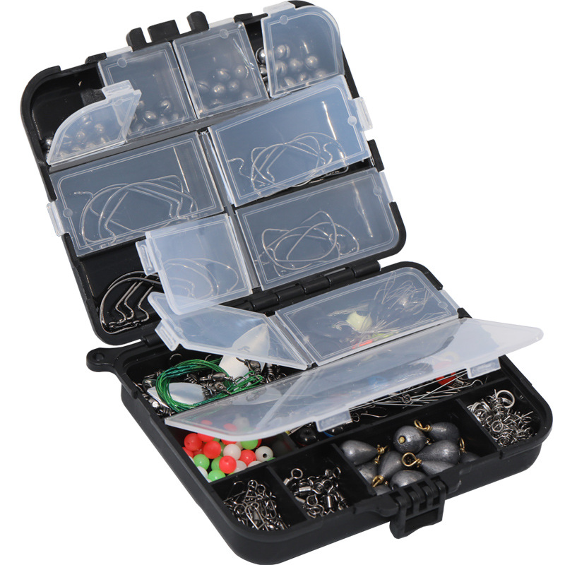 Weihe 246 piezas Luya accesorios traje manivela gancho de pesca de roca colgante de plomo Luya gancho de plomo Texas grupo de pesca traje