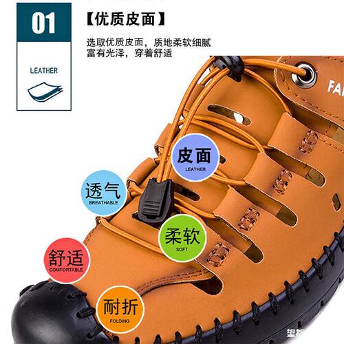 Sandals Summer Men's Casual Microfiber Leather Crocs Fashionable Soft Sole Comfortable Versatile Hollow Beach Men's Shoes