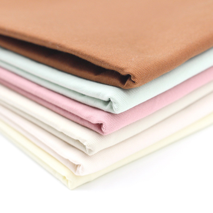 Al por mayor de alta calidad suave de color sólido 100% algodón trenzado pantalones de tela de twill