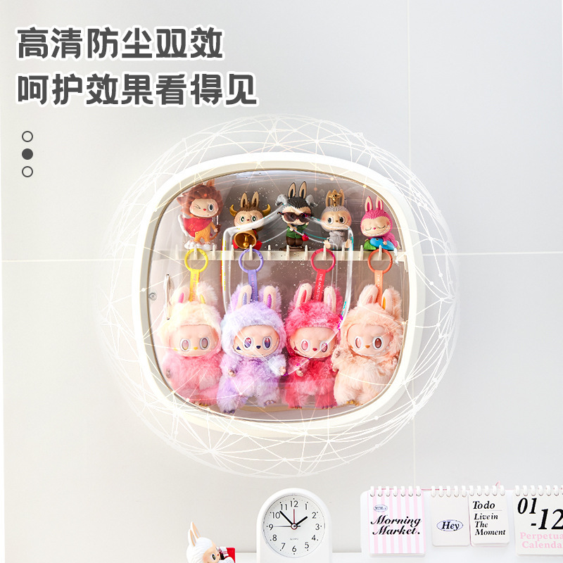 labubu展示盒亚克力盲盒展示架拉布布收纳盒泡泡玛特娃娃保护盒罩|undefined