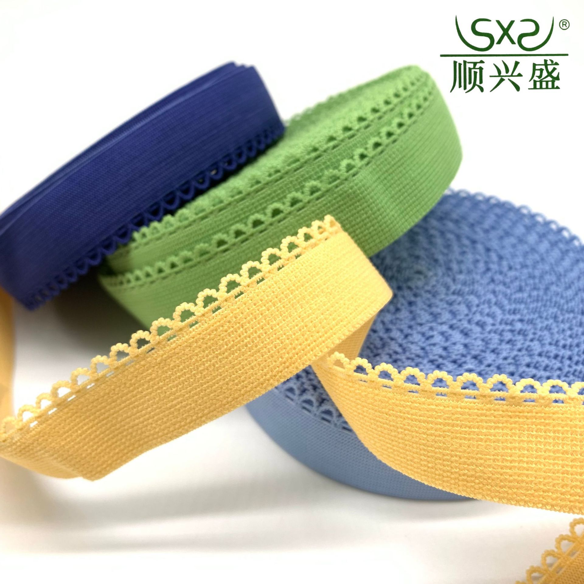 彩色现货弹力花边芽带松紧带 锦纶氨纶内衣腰头筋织带辅料批发