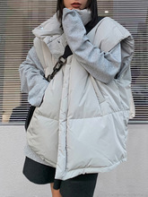 羽绒棉服马甲女秋冬季背心中长款2025年新款时尚韩版马夹外穿欧货