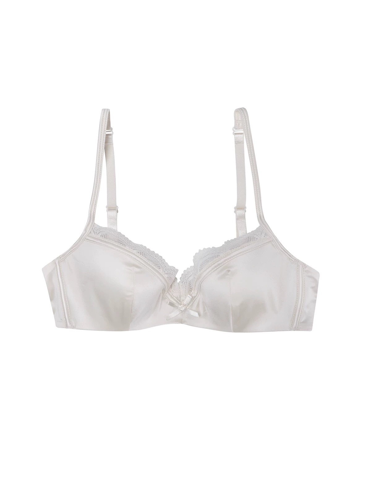 Los pechos pequeños de encaje francés muestran ropa interior de niña grande y pura