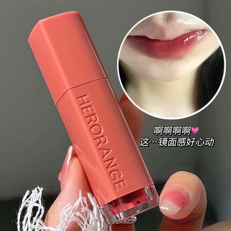 HERORANGE Lip balm, lipstick, glossy moisturizing lip gloss, mirror effect, long-term effect, plump lips effect