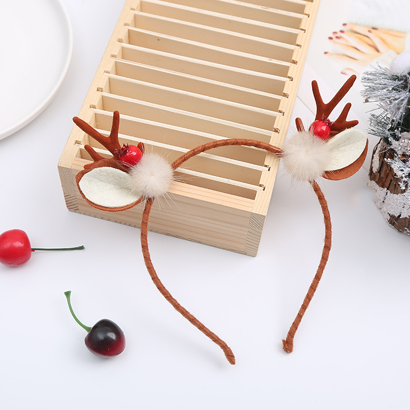 Nuevos adornos de pelo de Navidad corno de ciervo corno alquino corno de pelo corno