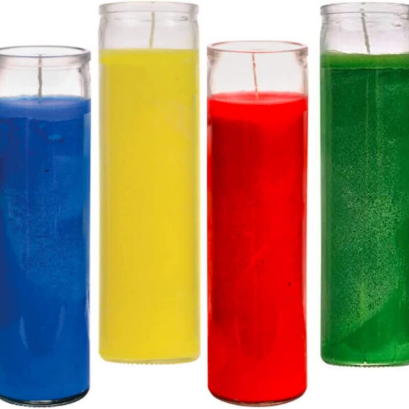 Single Color Seven-Day Cylindrical Wax Rainbow Crystal Soy Candle Multi-Color Meditation Yoga Candle Cross-Border Wholesale