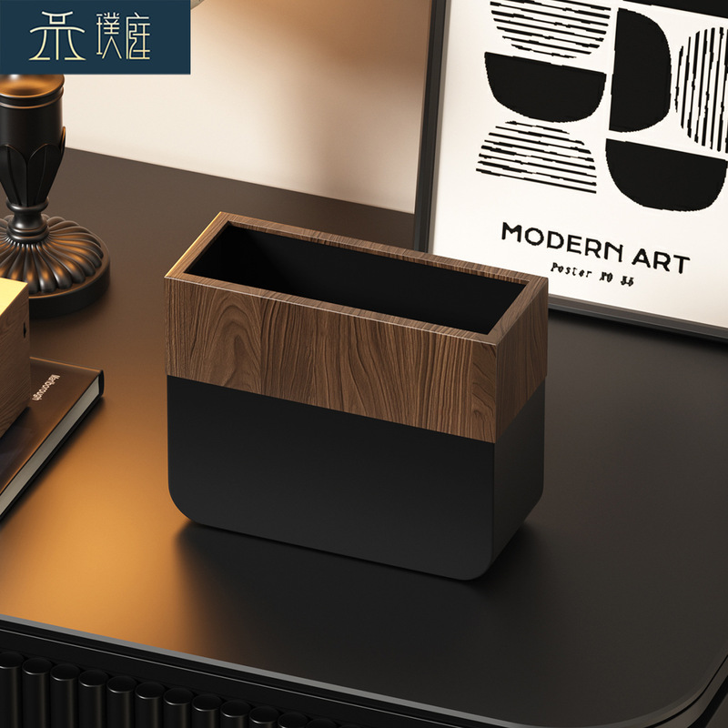 Desktop Small Trash Can with Black Walnut Wood Grain for Home Use, High-End Feel for Living Room, Makeup Table, Bedroom, Coffee Table, Dining Room, Cross-Border Desktop Small Trash Can with Black Walnut Wood Grain for Home Use, High-End Feel for Living Room, Makeup Table, Bedroom, Coffee Table, Dining Room, Cross-Border