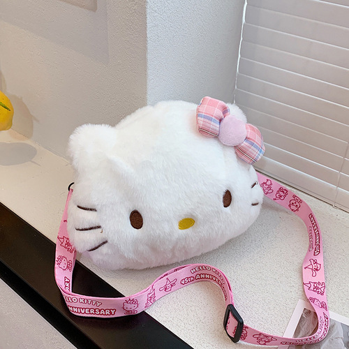  New Keti Cat Doll Bag Plush Toy Crossbody Bag Women's Single Shoulder Ins Internet Celebrity Cartoon Bag Approval