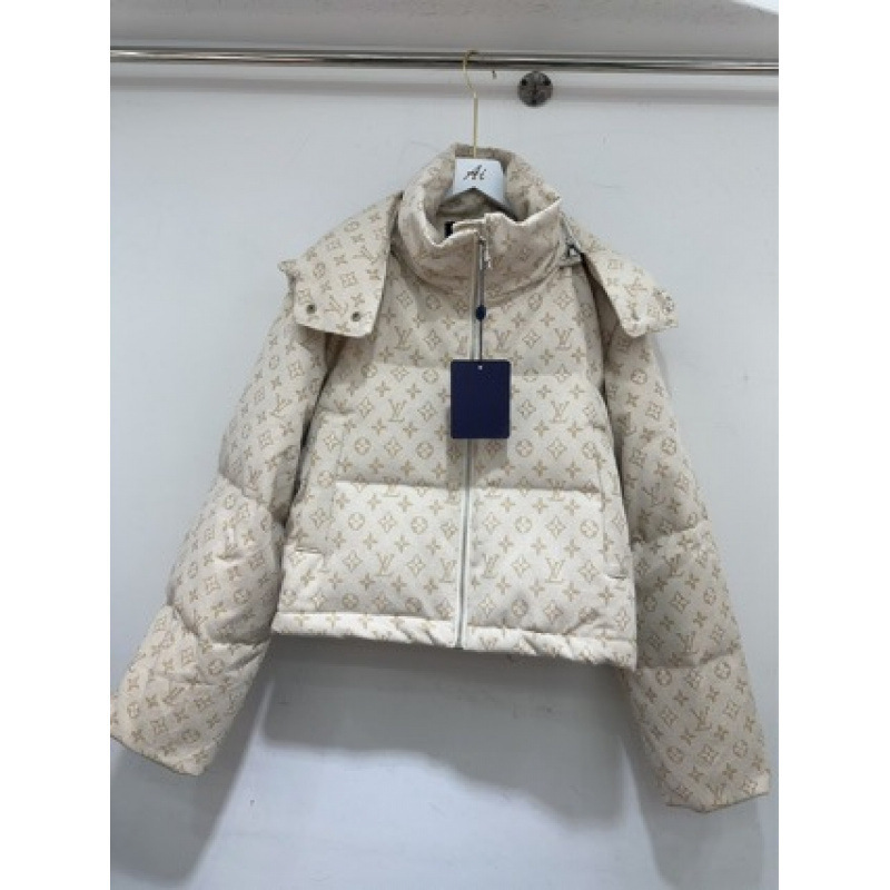 2025 Winter New Stand Collar Down Cotton Jacket Short Loose Fit with Bread Print for Petite Women Thickened Coat