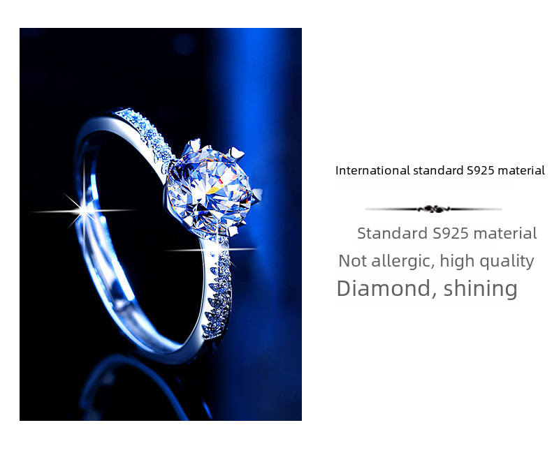 Klassischer Sterlingsilber Moissanit Diamant Partnerring Set_voghion.com