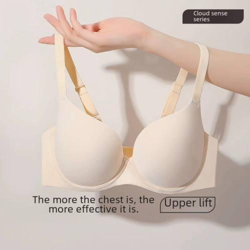Women's large-size underwired underwear, seamless summer thin style, breast-retracting, anti-sagging, big breasts, small bra bra