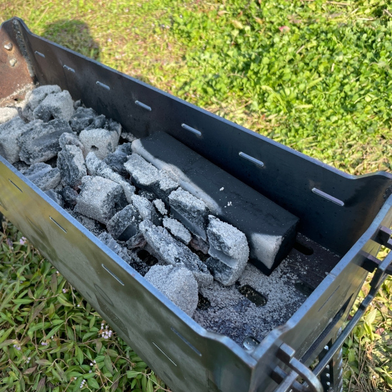 horno de barbacoa al aire libre carbón parrilla de barbacoa plegable portátil horno de barbacoa sin humo carbono asado horno de acero al carbono extra grueso