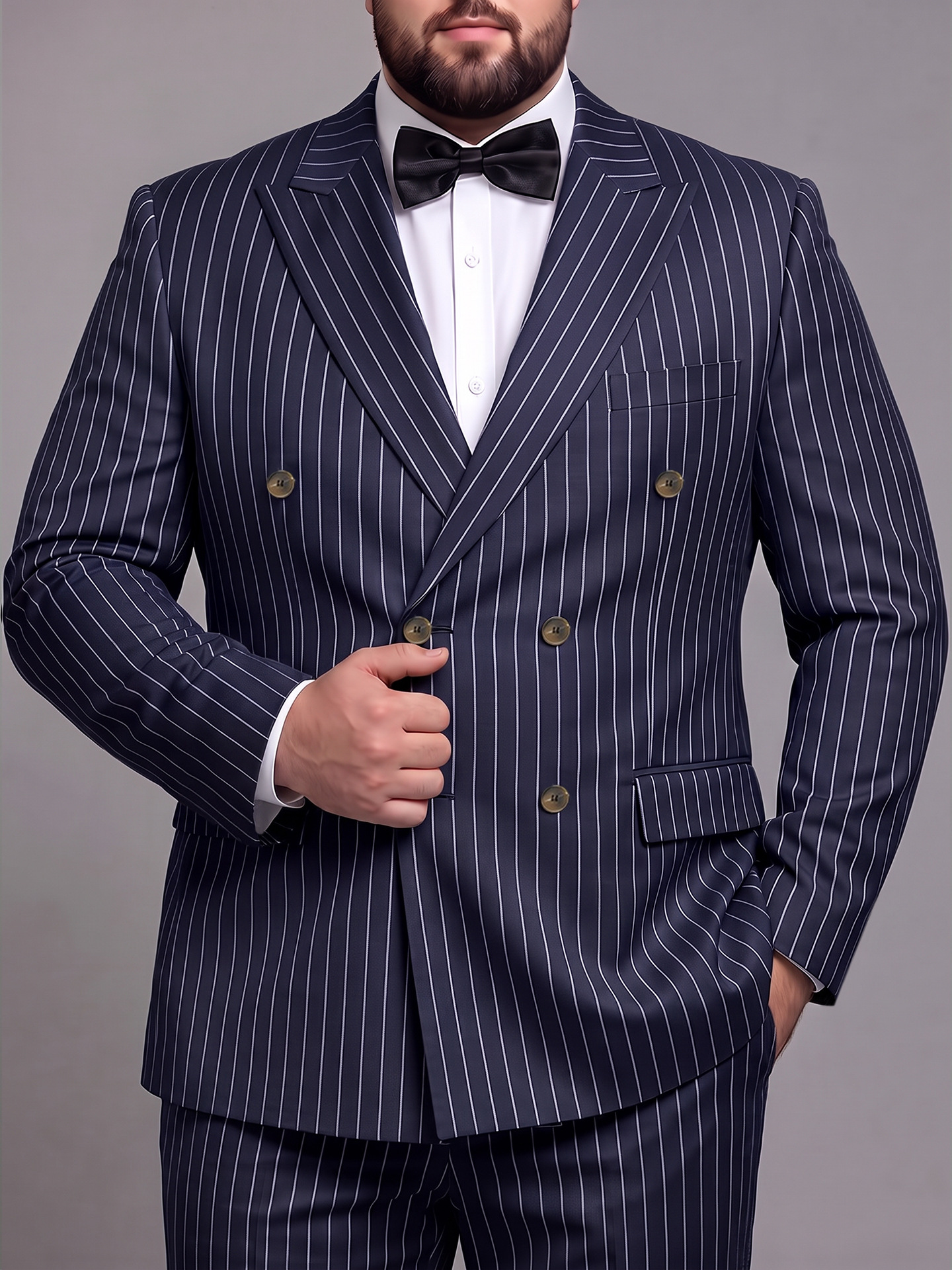 Trajes de hombre europeos y americanos transfronterizos 2026, trajes y pantalones de hombre a rayas, para cenas de negocios, bodas 241014 image 20