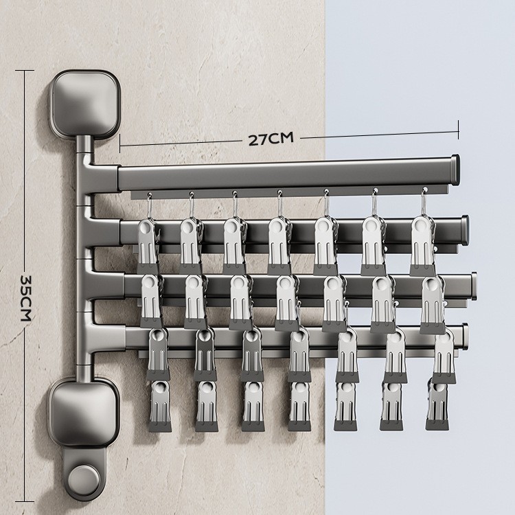 Toallero Giratorio Multibarra con Ventosa de Aleación de Aluminio para Baño image 12