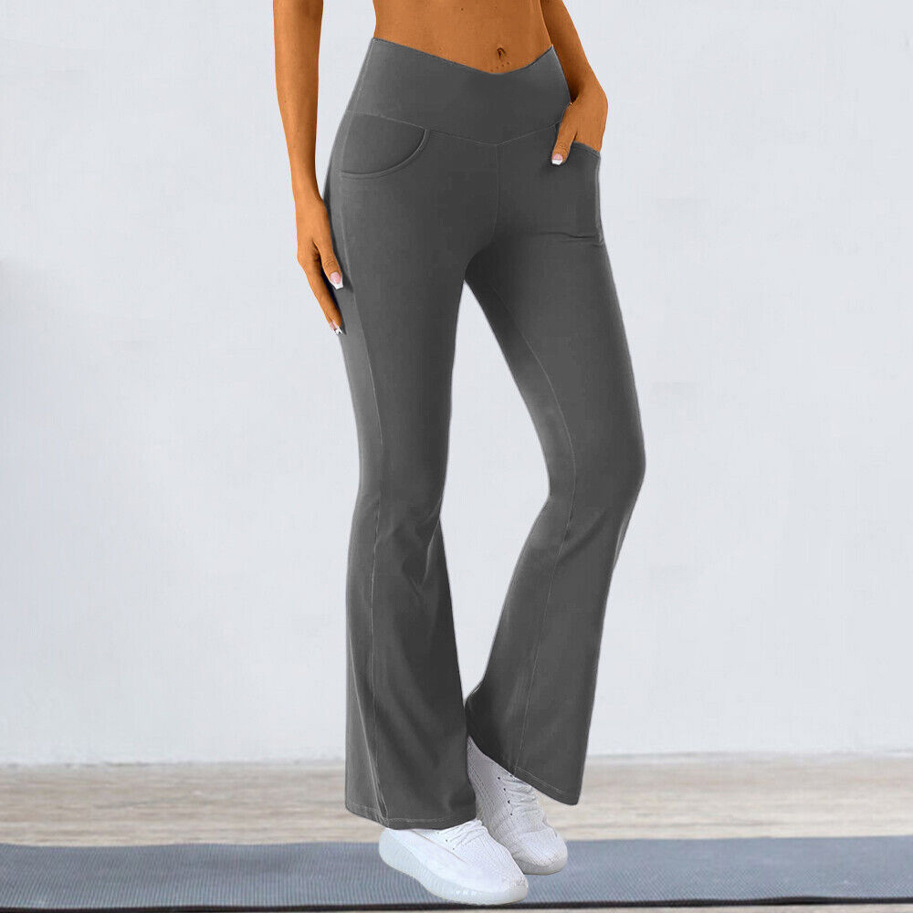 Yoga, Sports Occasion Simple Style Sport Style Solid Color Spandex Polyester Active Bottoms Flared Pants Sweatpants