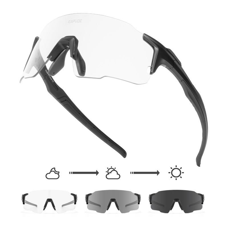 Gafas de Ciclismo Deportivas, TR90, Fotocromático, Antideslumbrante, A Prueba de Viento, para Deportes al Aire Libre