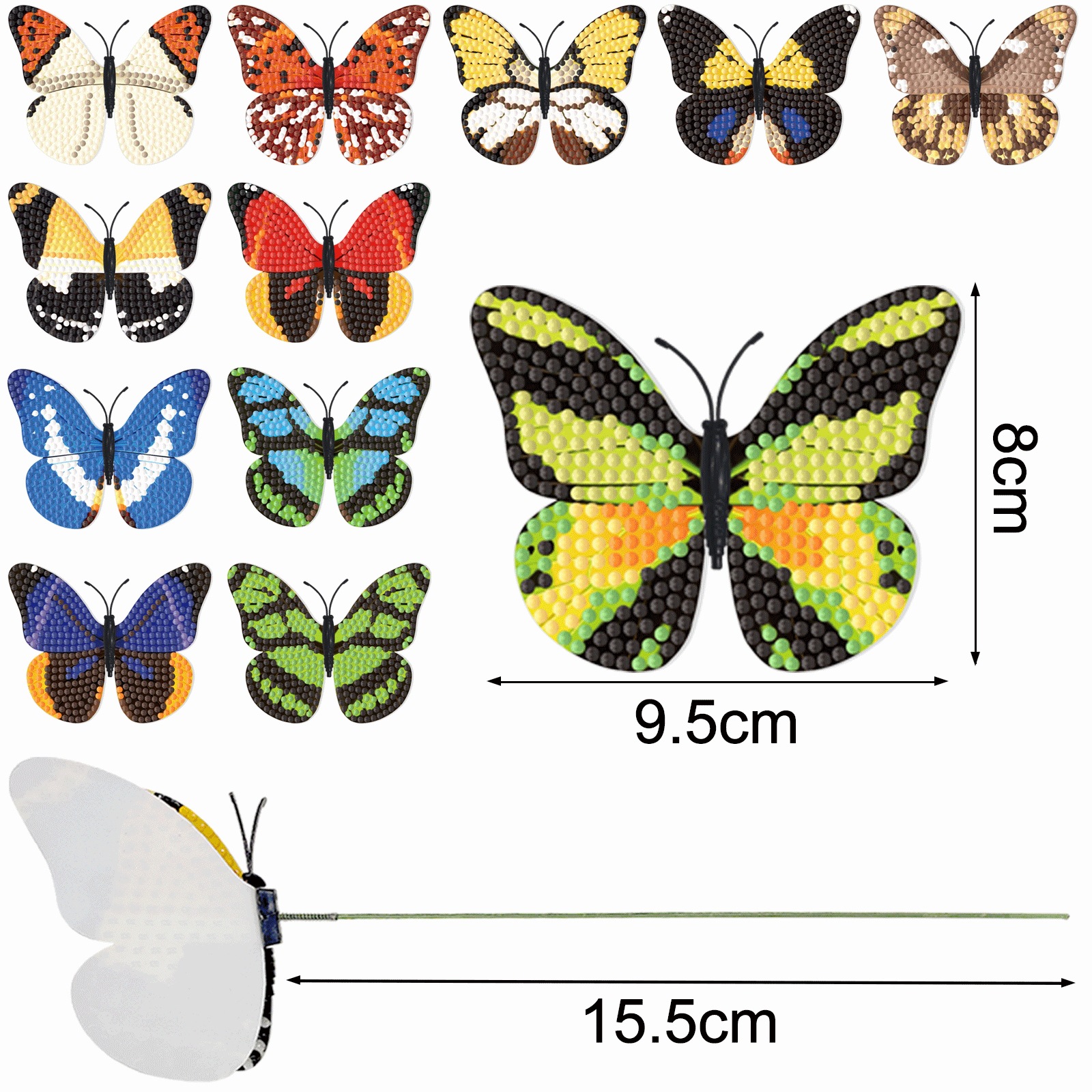 Diamante pintado perimetral mariposa hecha a mano DIY punto de diamante flor adornamiento de diamante puede ser distribuido al por mayor