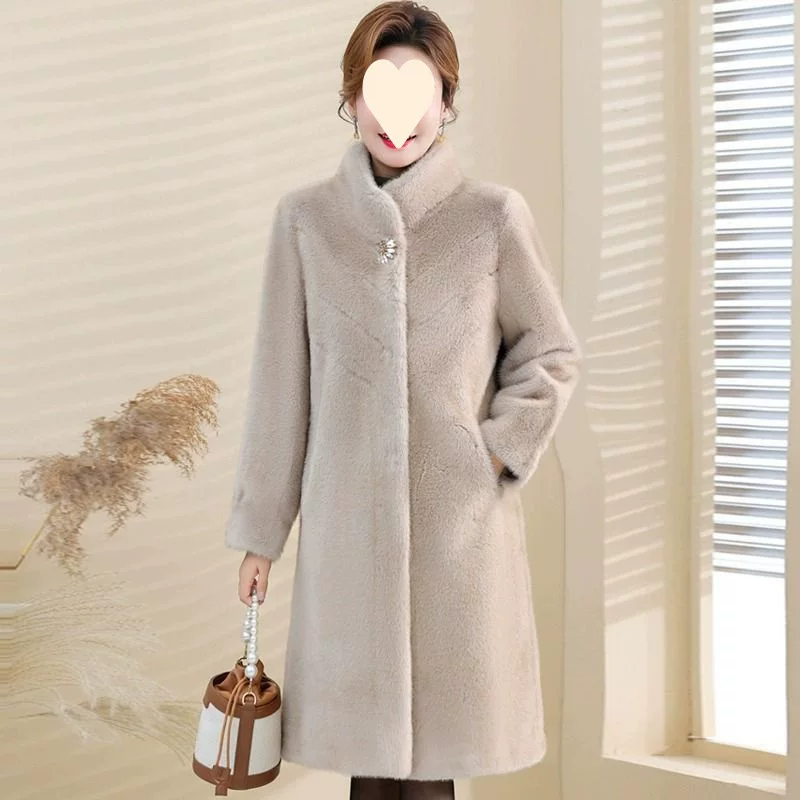Velvet long jacket for mother, for middle age