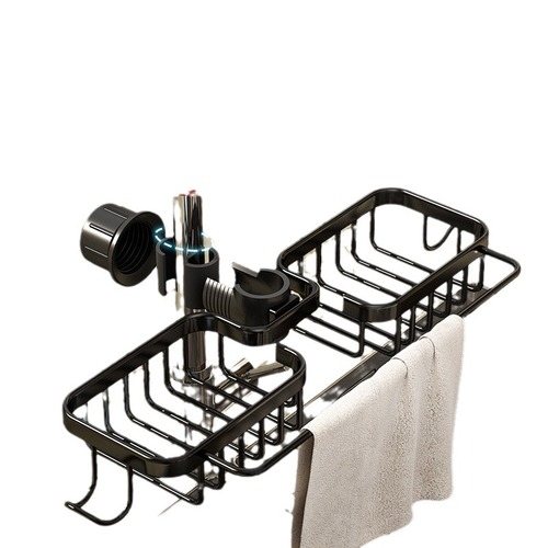 Kitchen faucet shelf sink rack dishwashing washing vegetable pool steel ball cloth storage magic sponge drain rack 