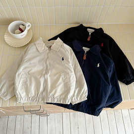 现货！儿童外套2025春秋男女童日系翻领夹克宝宝中小童拉链衫批发