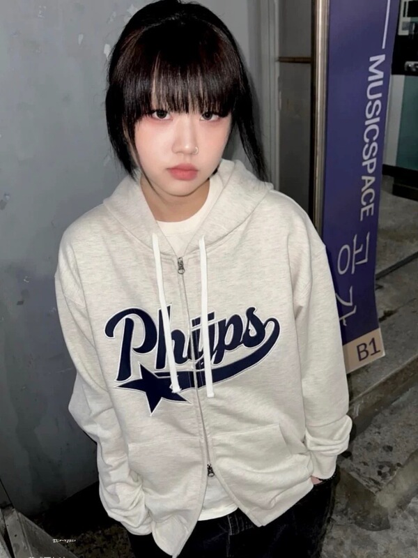 现货~韩国代购裴真率同款 PHYPS母星星拉链卫衣外套男女同款上衣|undefined