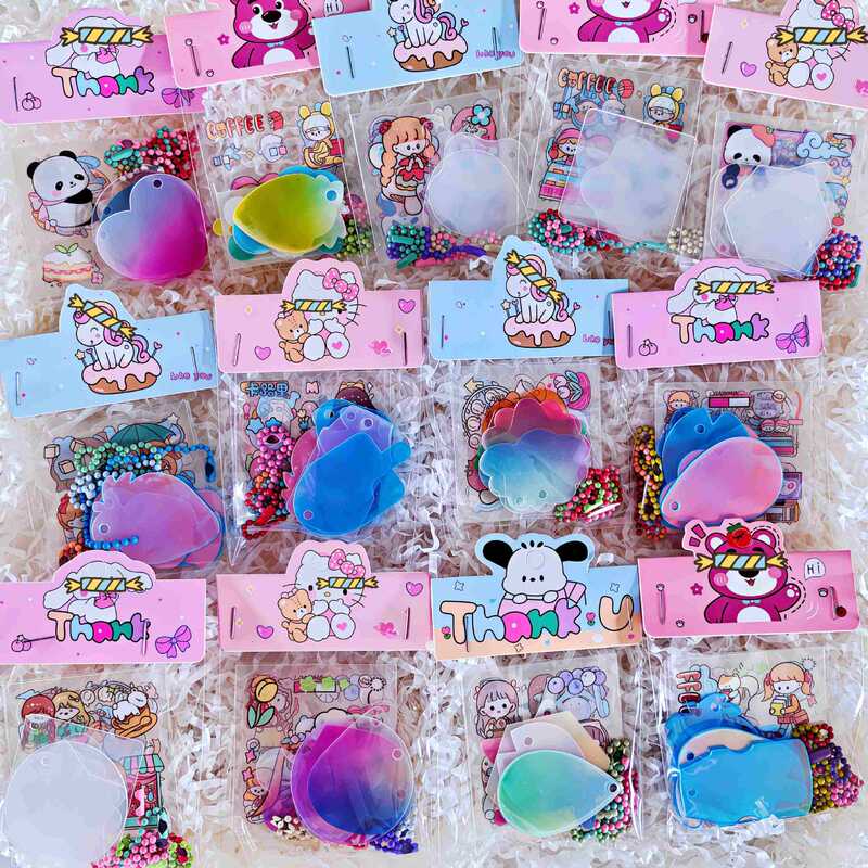 DIY Guka set small pendants kindergarten craft stickers Guka tray chain girls' PET waterproof sticker gift pack